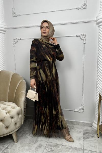 Açelya Abiye Kahverengi Bej