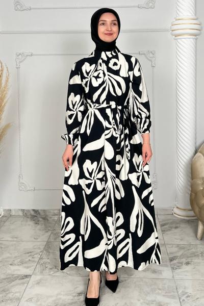 Ahsa Elbise Siyah Beyaz