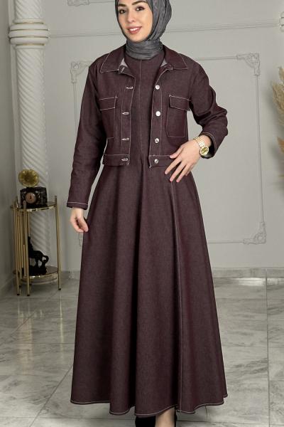 Asel Kot Elbise  Bordo