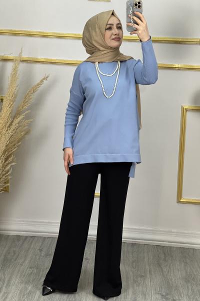 Ayça Triko Tunik Mavi