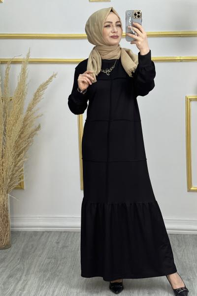 Aygül Biyeli Elbise Siyah