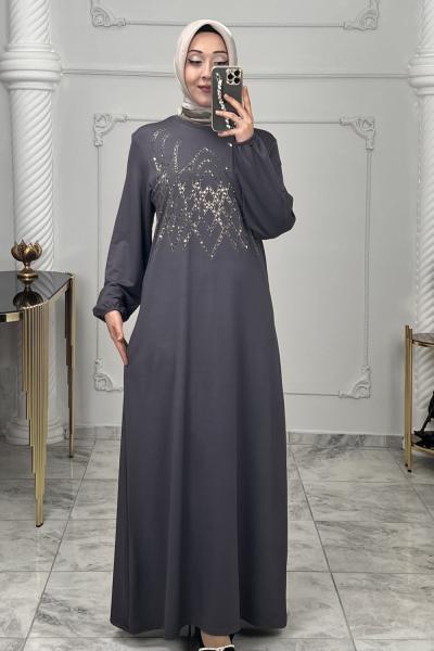 Aytül Taşlı Abiye Elbise  Gri