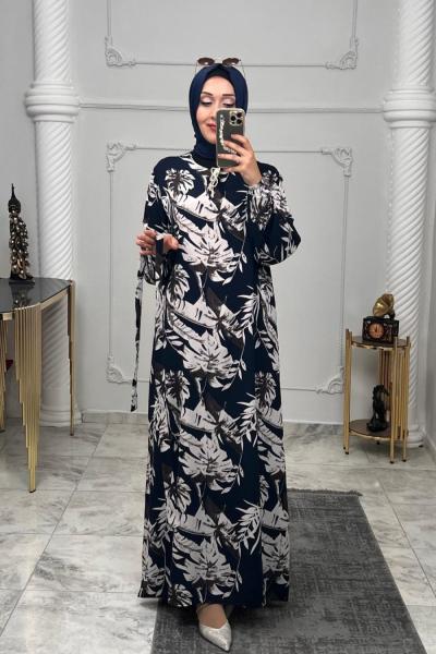 Battal Ayla Viskon Elbise  Siyah