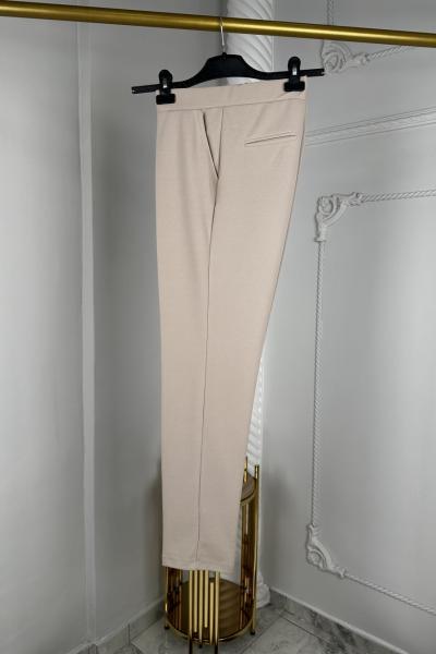 Battal Normal Paça Pantolon  Bej