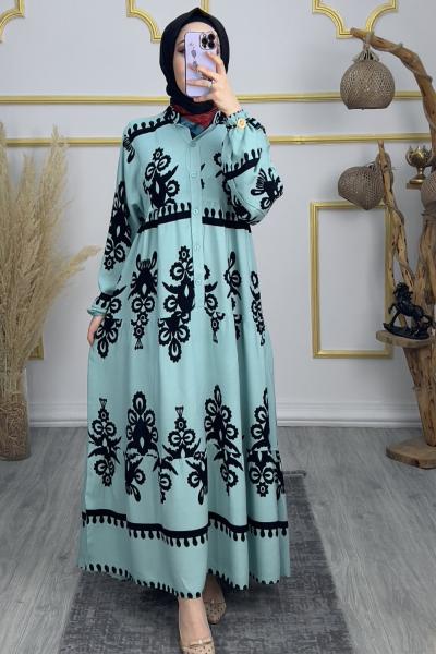 Berna Elbise Mint Yeşili