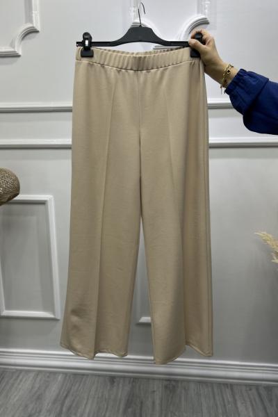 Bol Paça Krep Pantolon  Bej