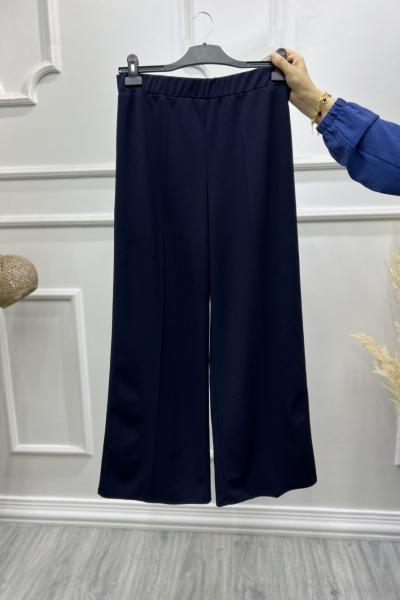 Bol Paça Krep Pantolon  Lacivert