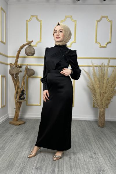 Çağla Taşlı Abiye Siyah