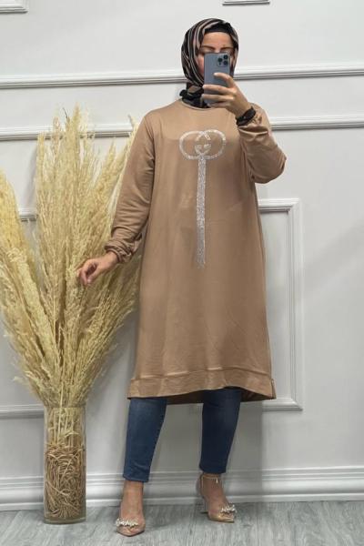 CANEL DESEN TUNİK Sütlü Kahve