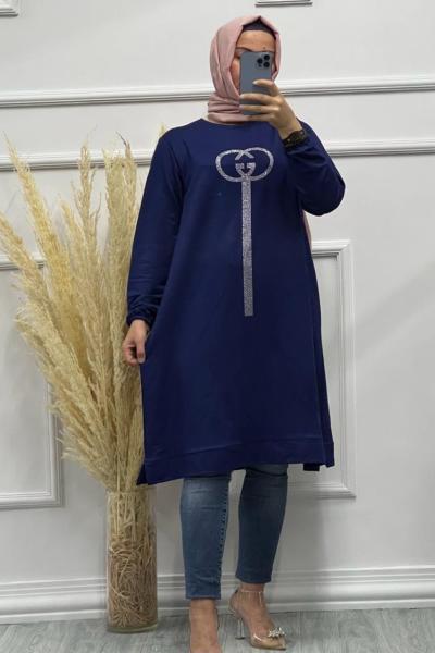 CANEL DESEN TUNİK Lacivert