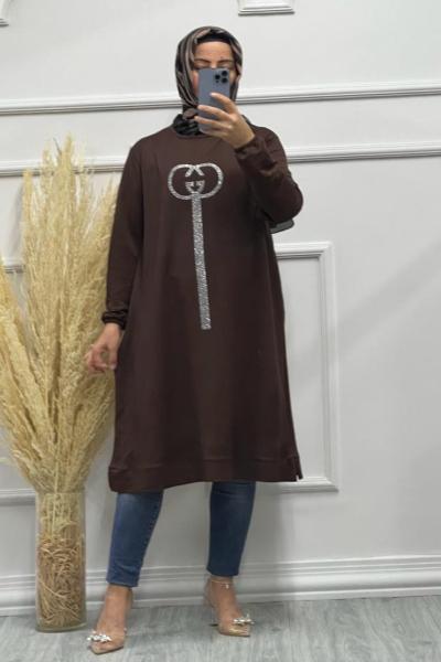 CANEL DESEN TUNİK Acı Kahve