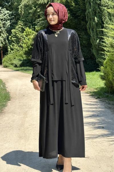 Cansu İkili Elbise  Siyah