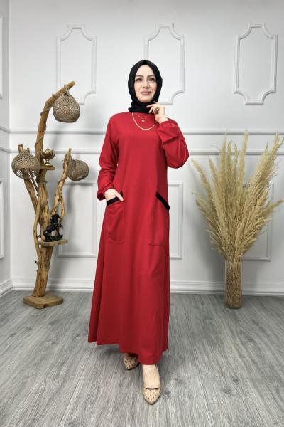 Ceren Cepli Elbise Kırmızı