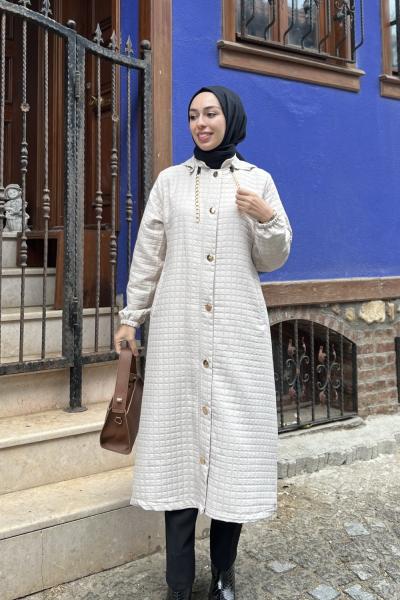 Ceyda Kapitone Kap Krem