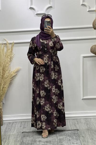 Çiçek Elbise Vişne