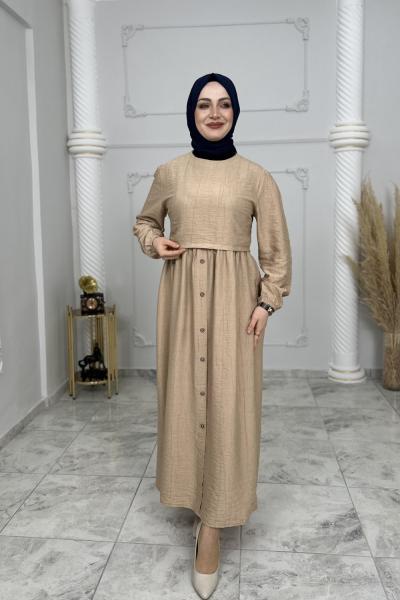 Çilek Crop Takım Elbise  Bej