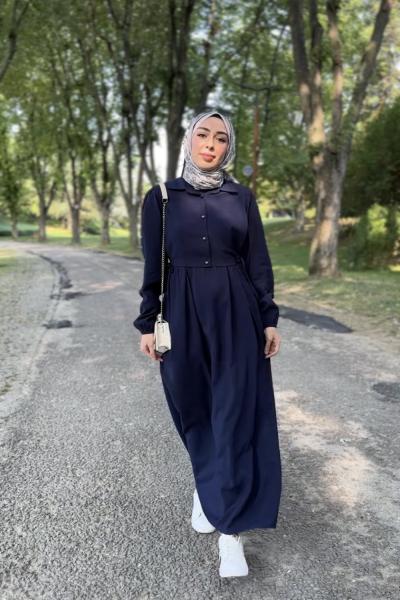 Defne Yelekli Elbise  Lacivert