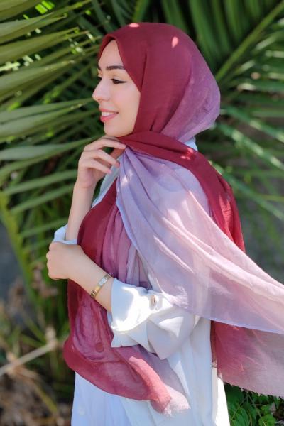 Degrade Konfor Şal  Gri Bordo