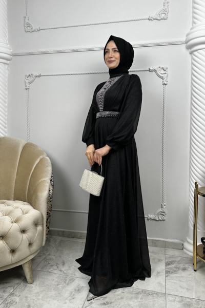 Destan Simli Abiye  Siyah