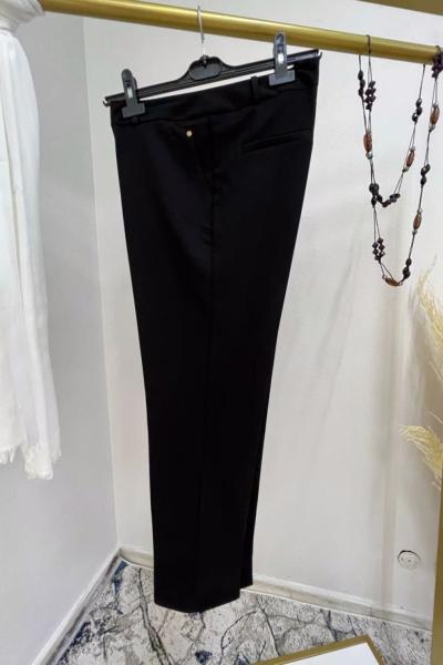 Duble Krep Dar Paça P antolon Siyah