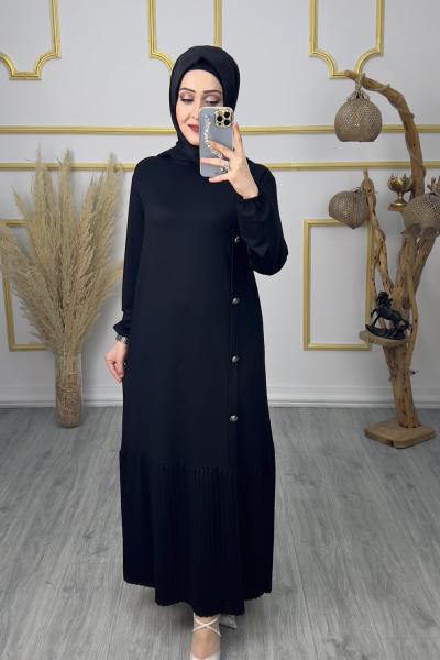Düğme Elbise  Siyah
