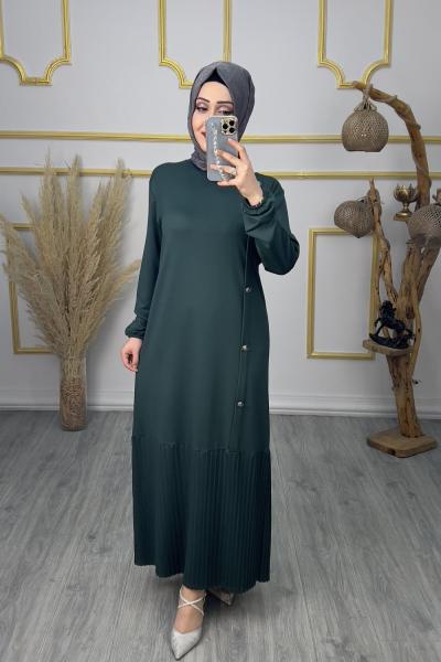 Düğme Elbise  Yeşil