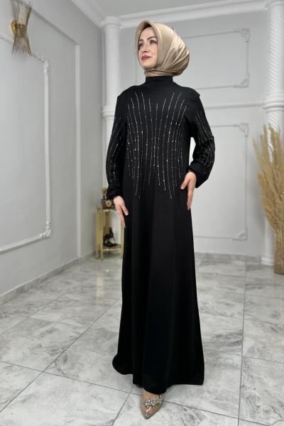 Elif Taşlı Abiye Elbise  Siyah