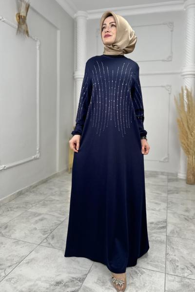 Elif Taşlı Abiye Elbise  Lacivert