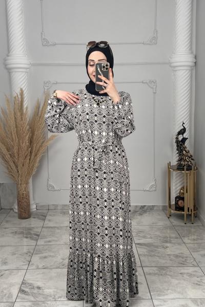 Elif Viskon Elbise Siyah