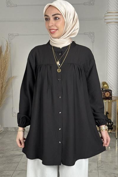 Elisa Gömlek Tunik Siyah