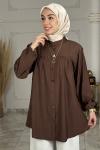 Elisa Gömlek Tunik  Acı Kahve