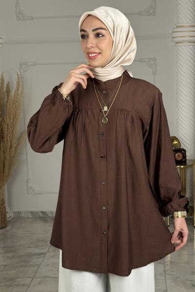 Elisa Gömlek Tunik  Acı Kahve