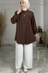 Elisa Gömlek Tunik  Acı Kahve