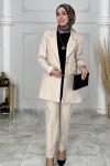 Feyza Ceket Takım Krem