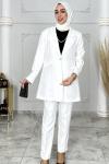 Feyza Ceket Takım Beyaz