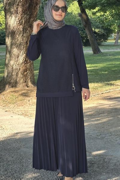 File Etekli Takım Lacivert