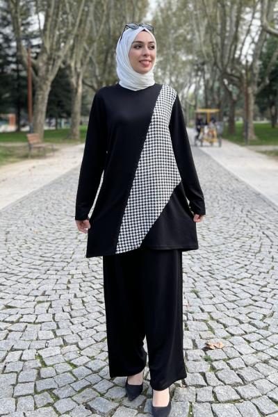 Gökçe Takım Siyah Beyaz