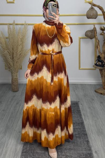 Gölge Elbise Hardal Sarısı