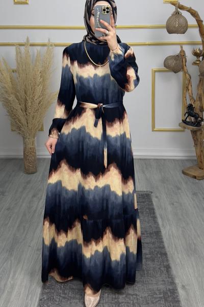 Gölge Elbise Lacivert