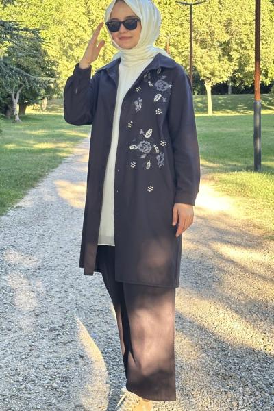 Gözde Keten Takım Siyah
