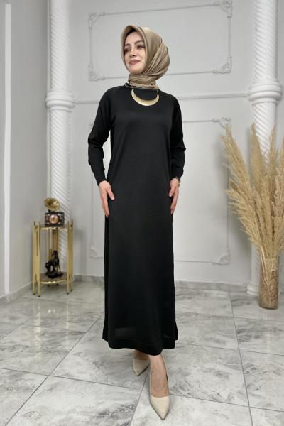 Gülce Merserize Elbise Siyah