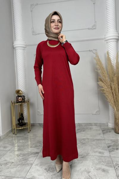 Gülce Merserize Elbise  Kırmızı