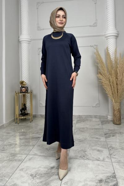 Gülce Merserize Elbise  Lacivert