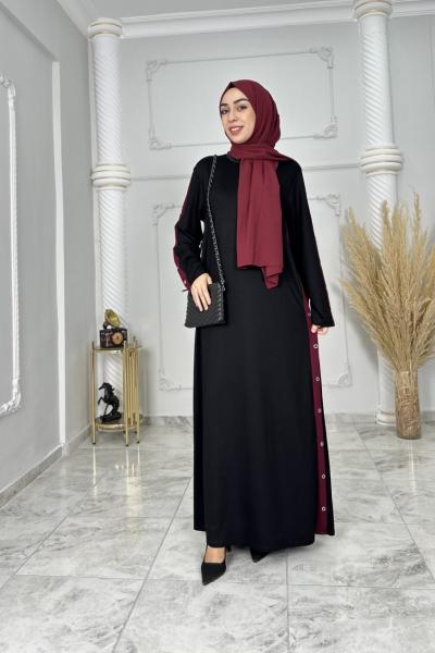 Günay Elbise Siyah Bordo