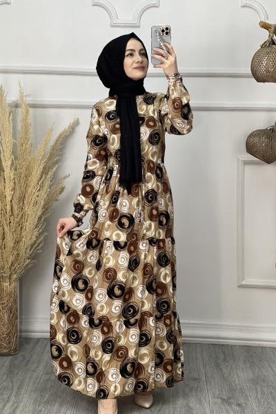Halka Elbise Kahverengi