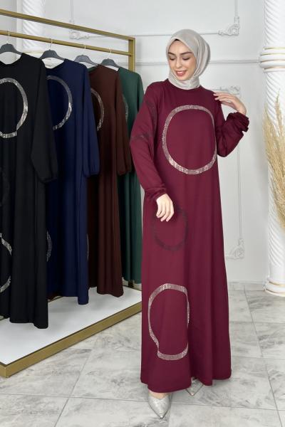 Halka Elbise  Bordo