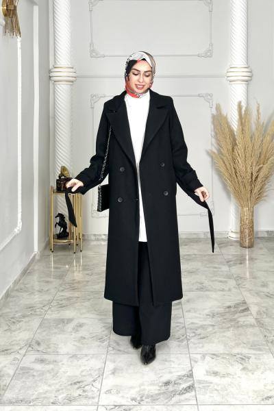 Hazen Kaşe Kaban Siyah