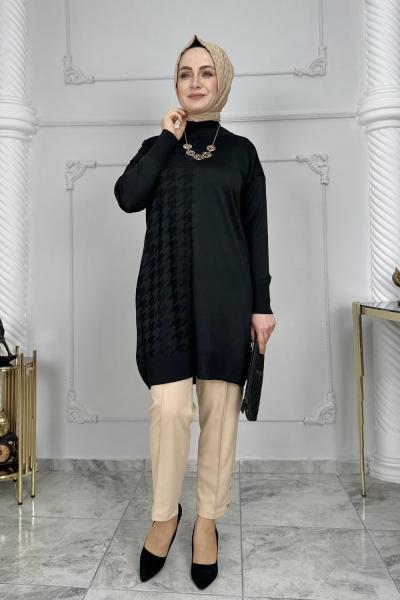 İpek Merserize Tunik  Siyah