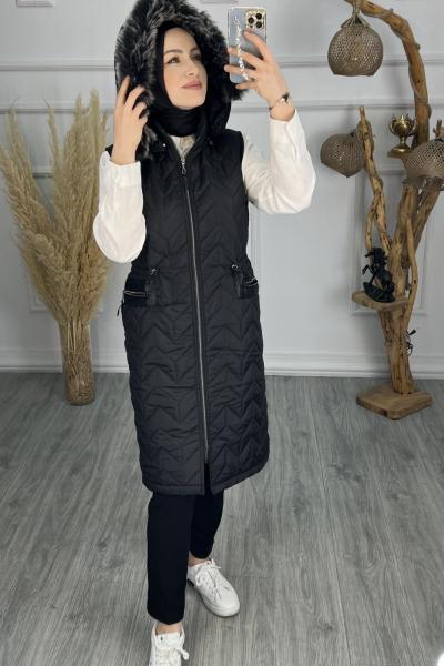 Kapitone Yelek Siyah