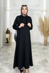 Kolye Hediyeli Gülçin Elbise  Siyah